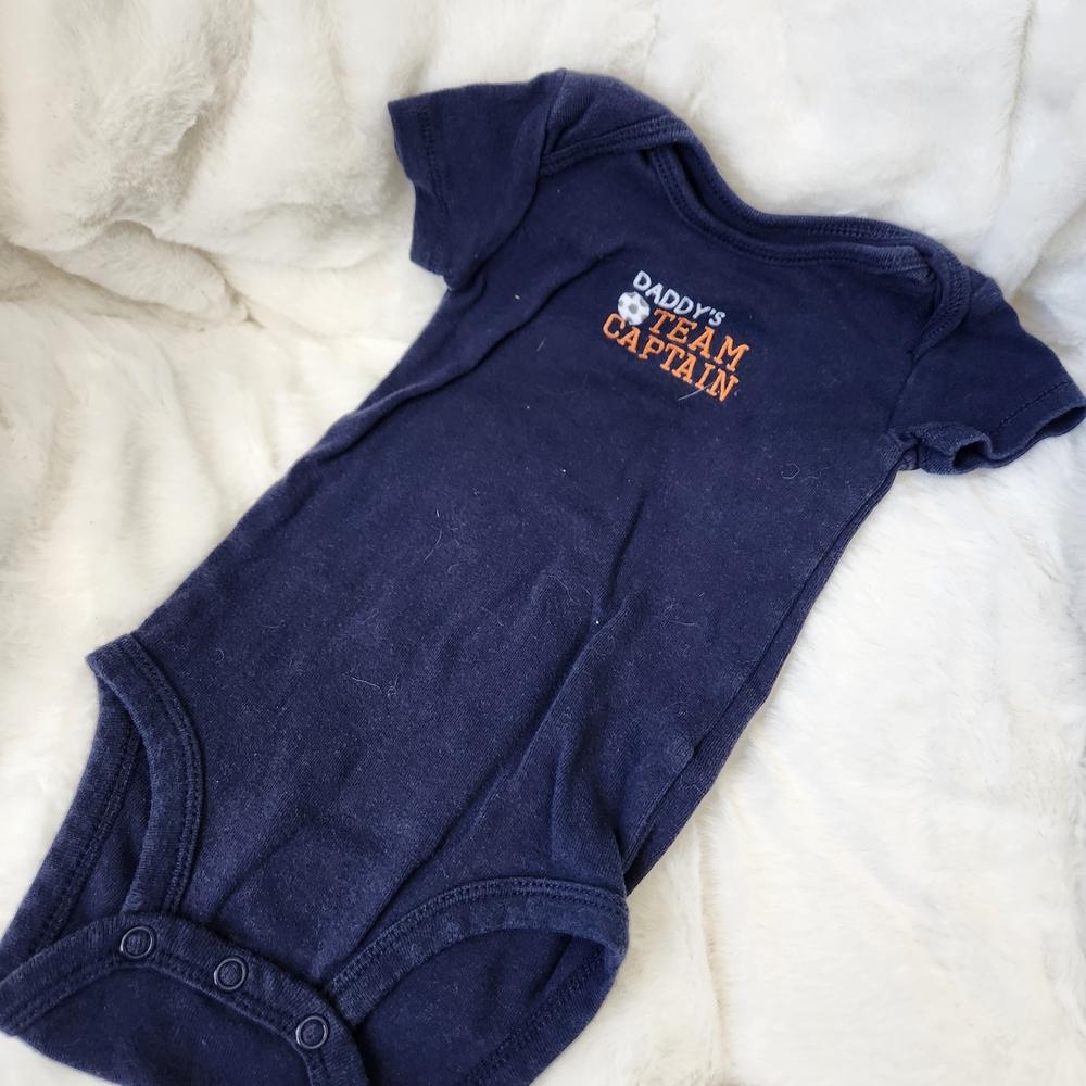 Carter's Navy Bodysuit with Orange Text